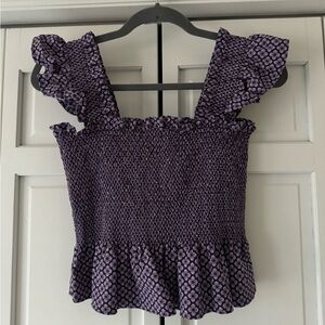 The Paz Top - Plum Floral Jacquard